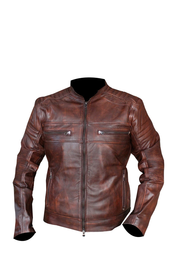 Cafe Racer stylish Brown leather jacket For Men