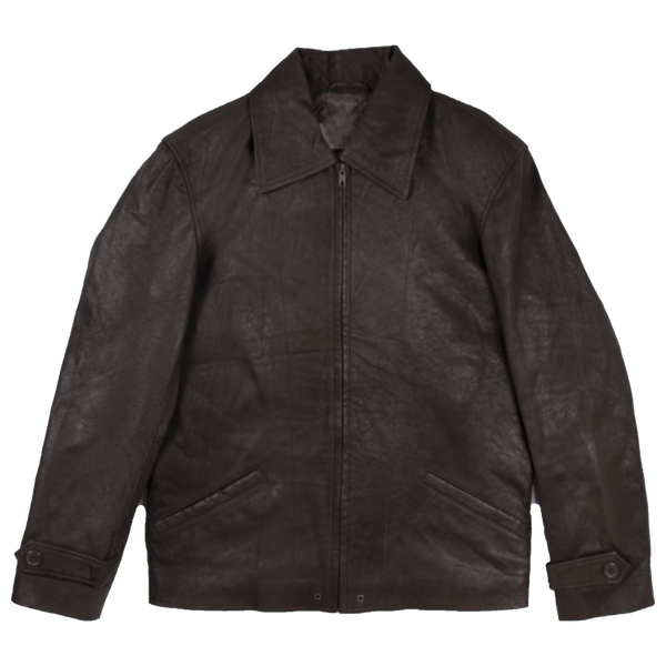 Men Brown Distressed Leather Jacket
