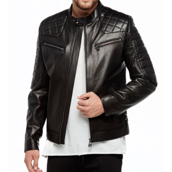 Antoni Black Leather Jacket For Men