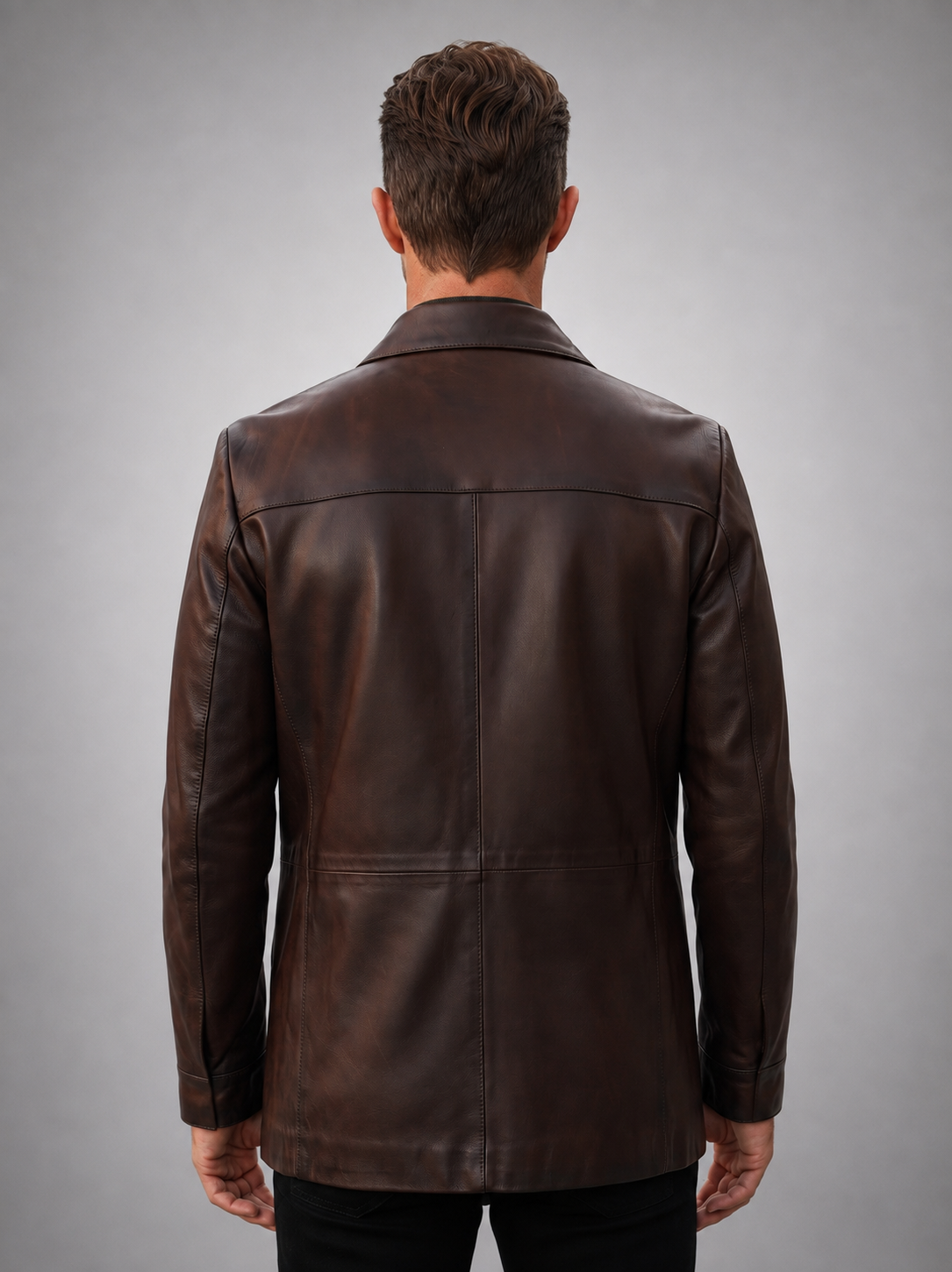 Barnard Slim Fit Brown Leather Jacket For Men