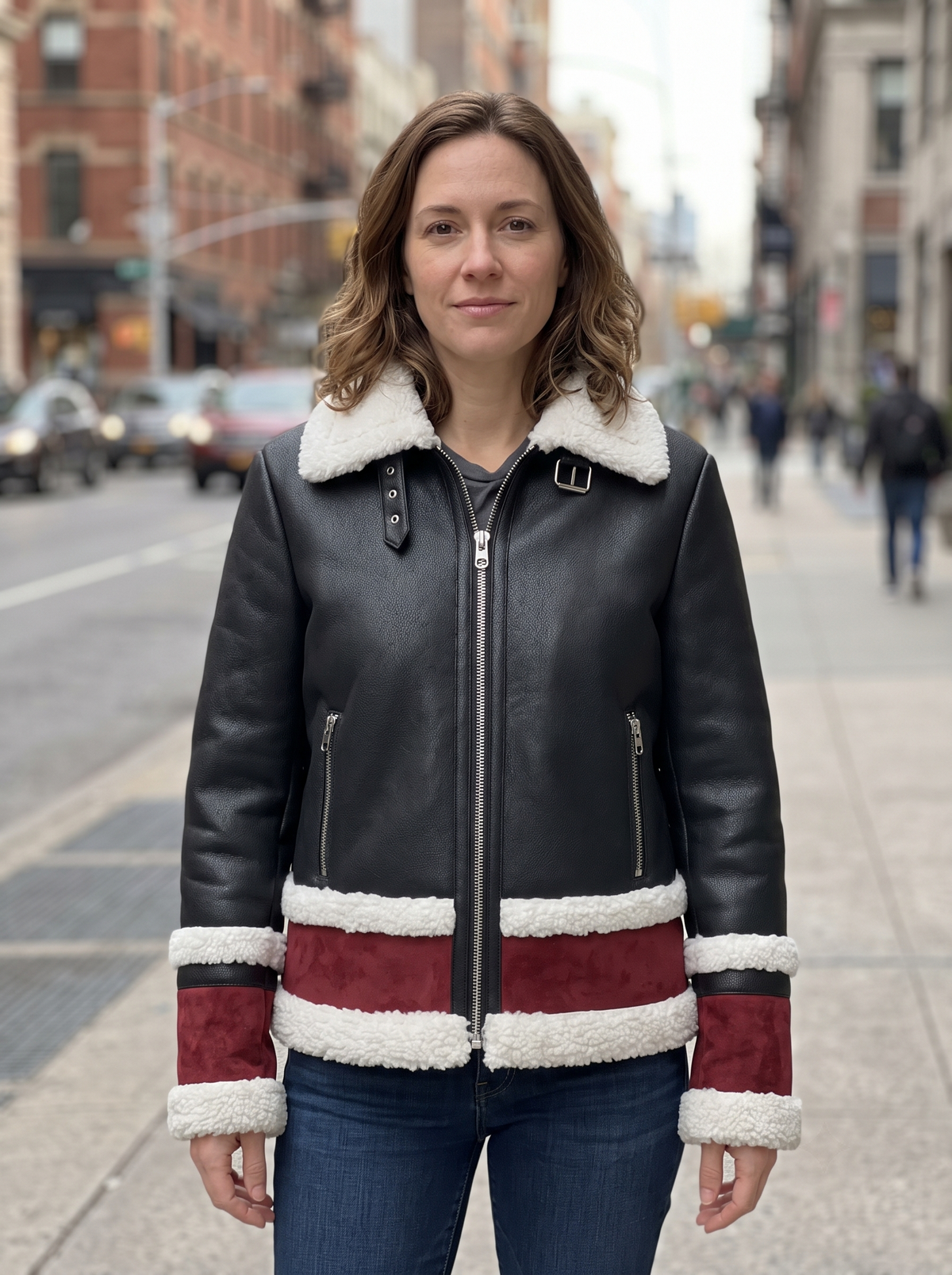 Daisy Black Leather Jacket For Women's