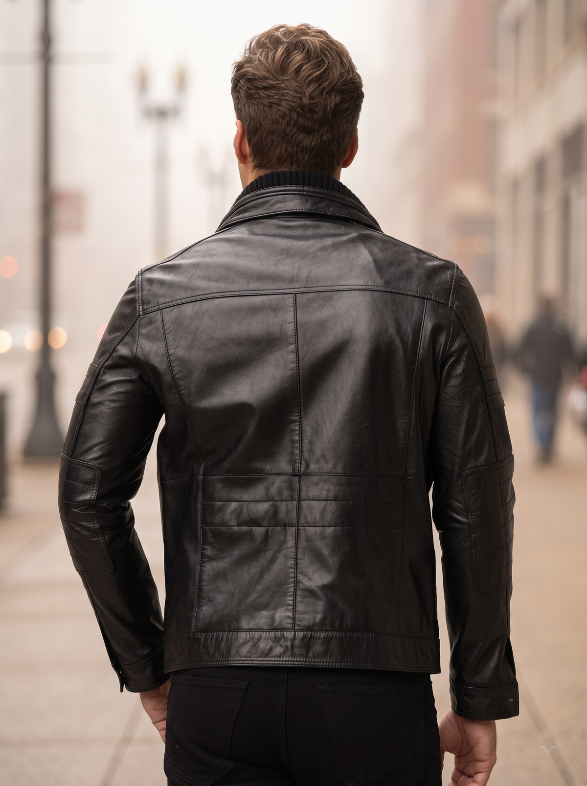 Ebony Black Leather Jacket For Men