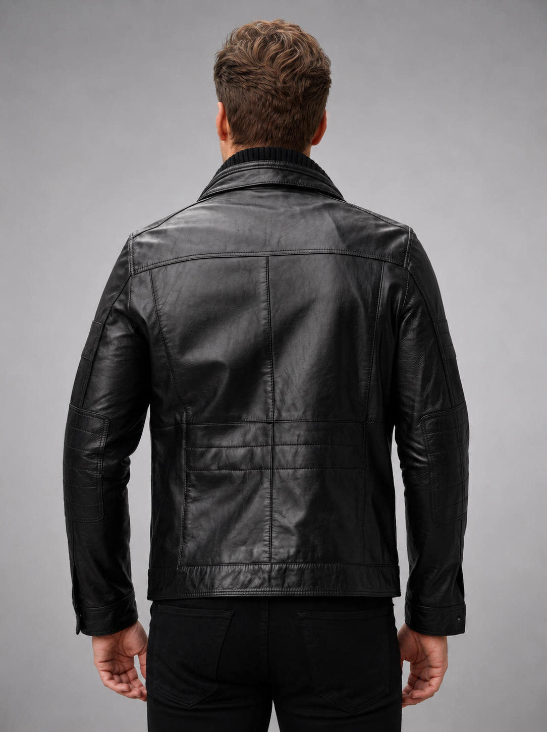 Ebony Black Leather Jacket For Men