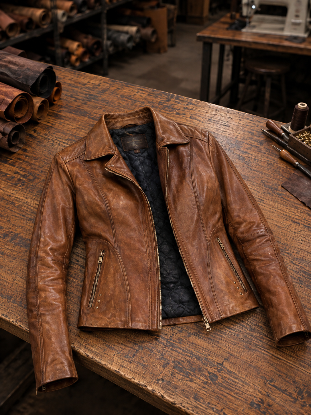 Elizabeth Brown Stylish Leather jacket For Women