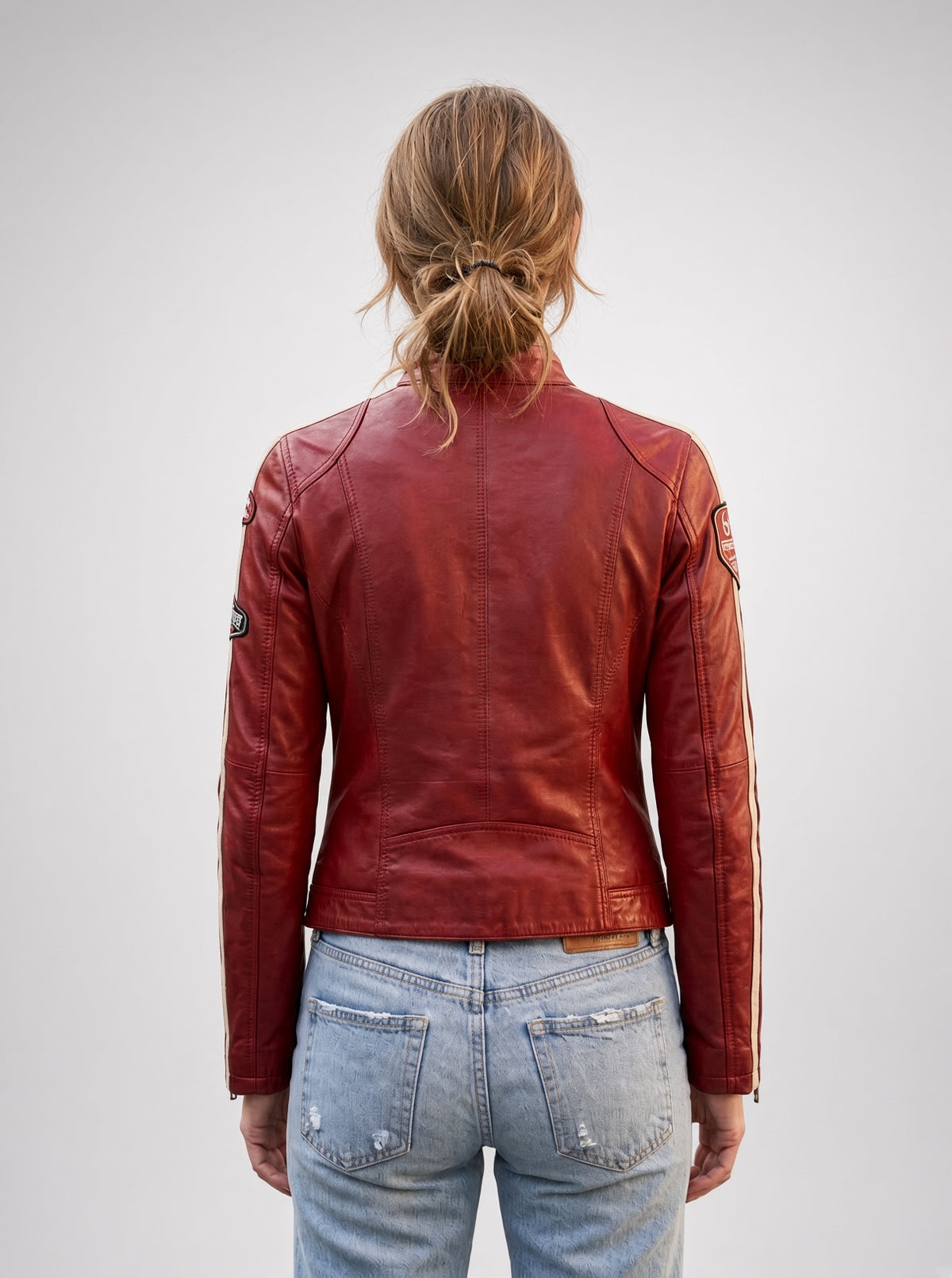 Eloise Red Stylish Leather Jacket For Women