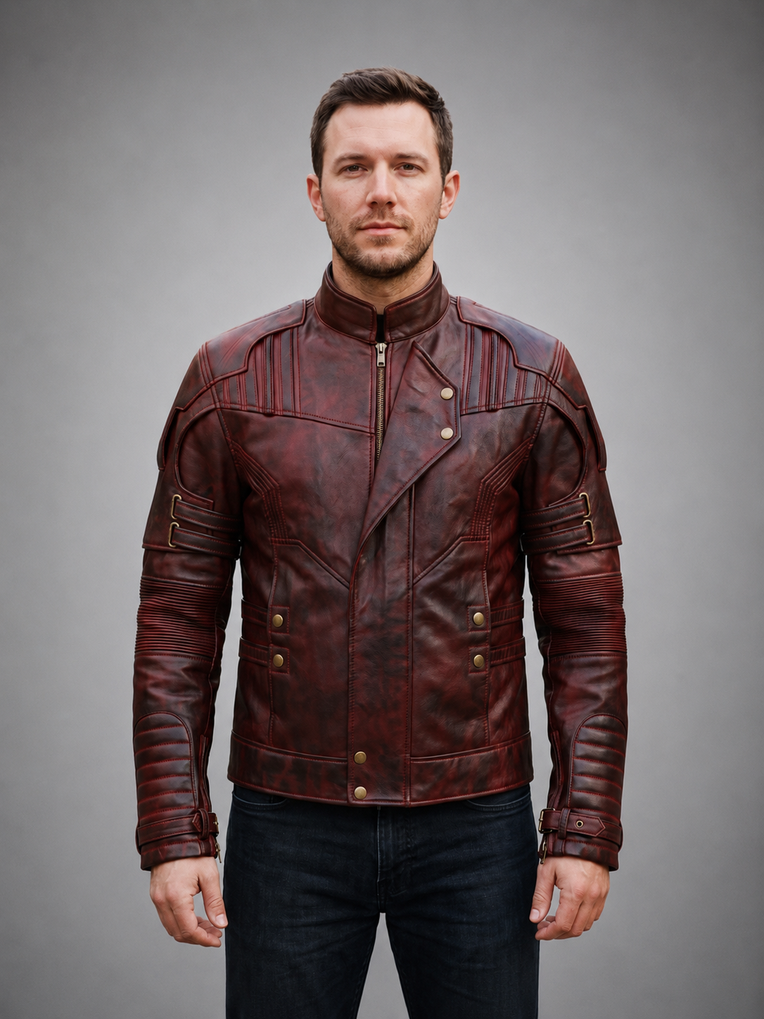 Galaxy Stylish Brown Leather Jacket For Men