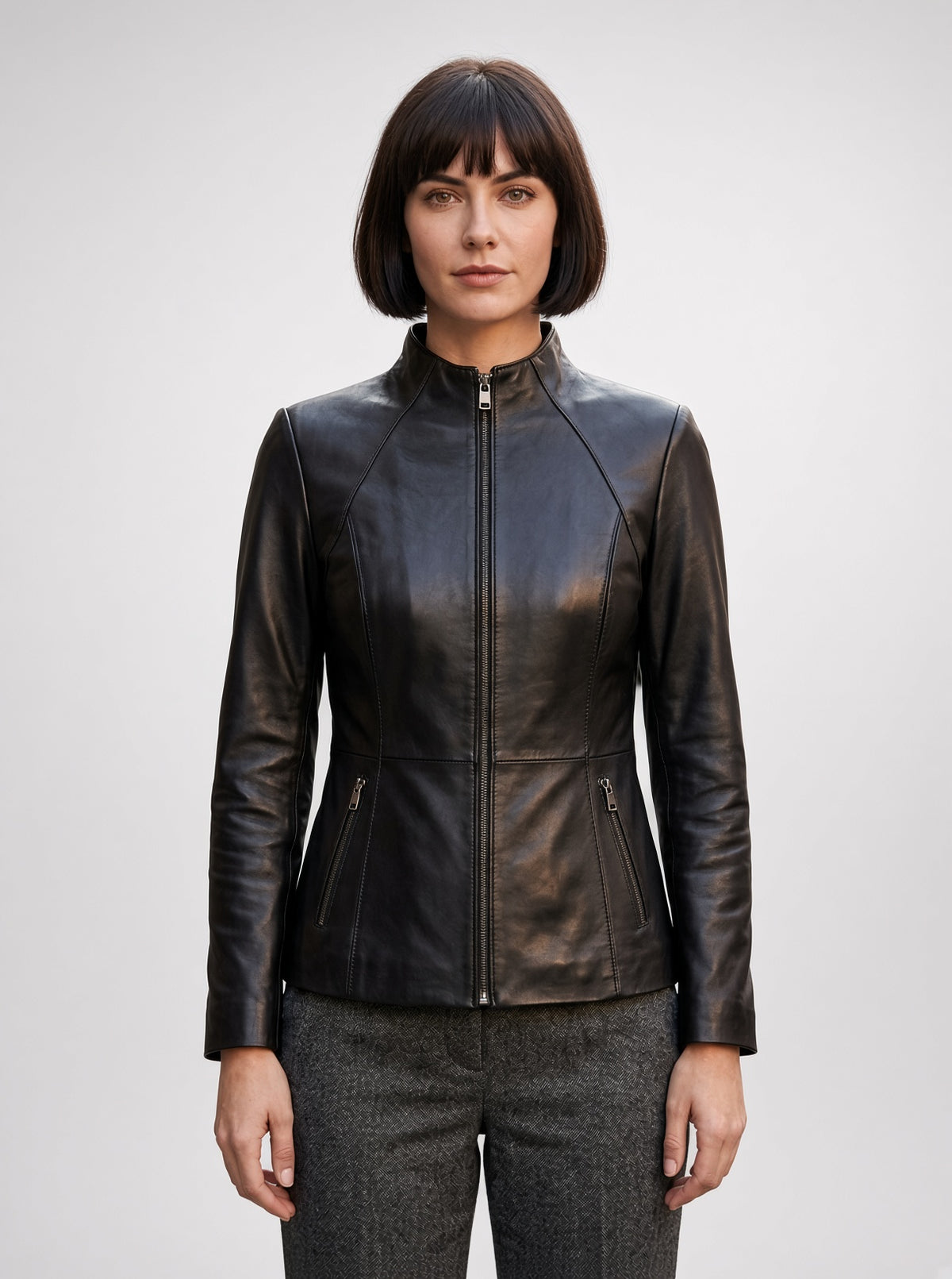 Juliet Black Stylish Motor Bike Leather Jacket For Women