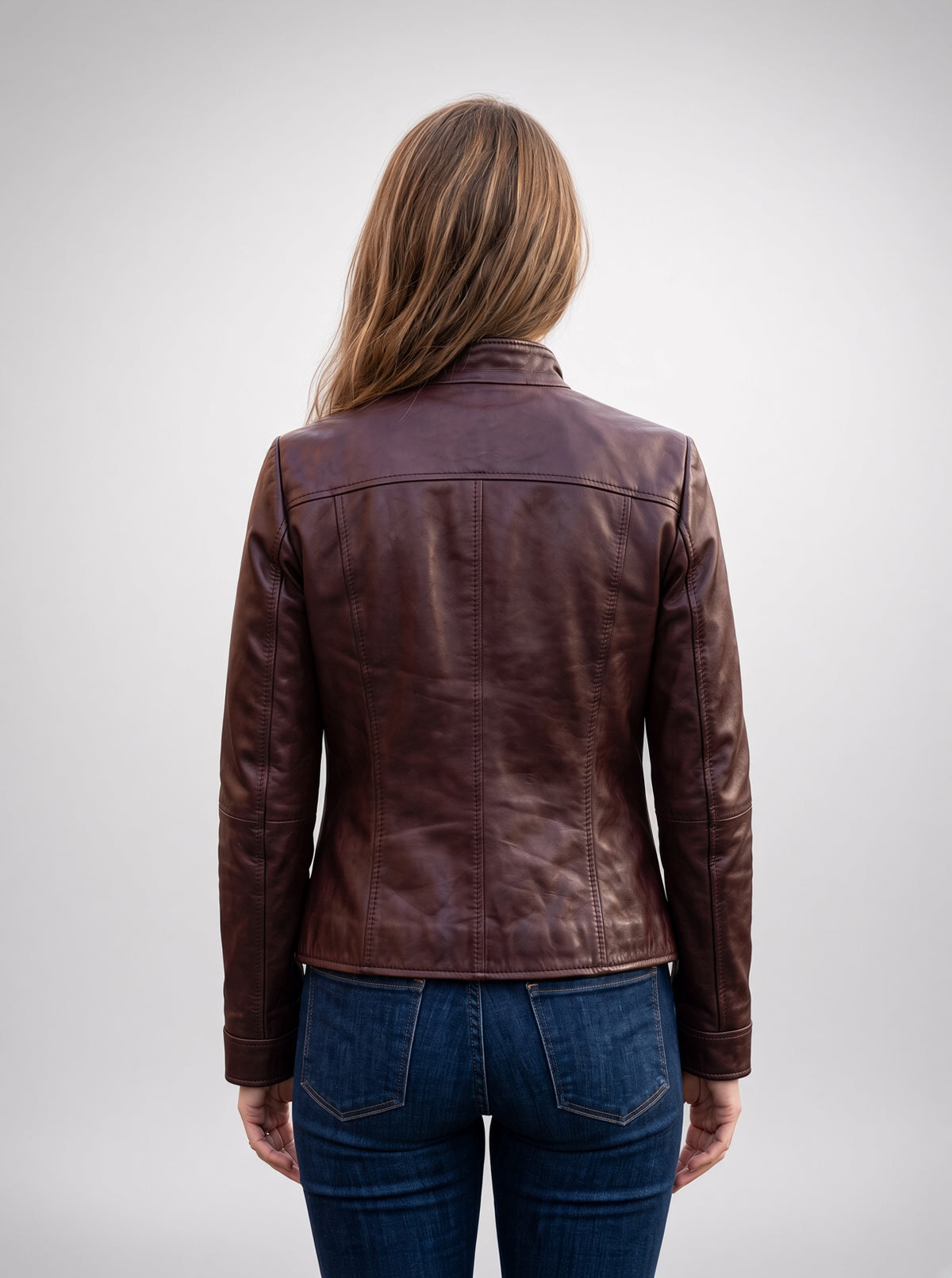 Kathleen Dark Brown Biker Leather Jacket For Women