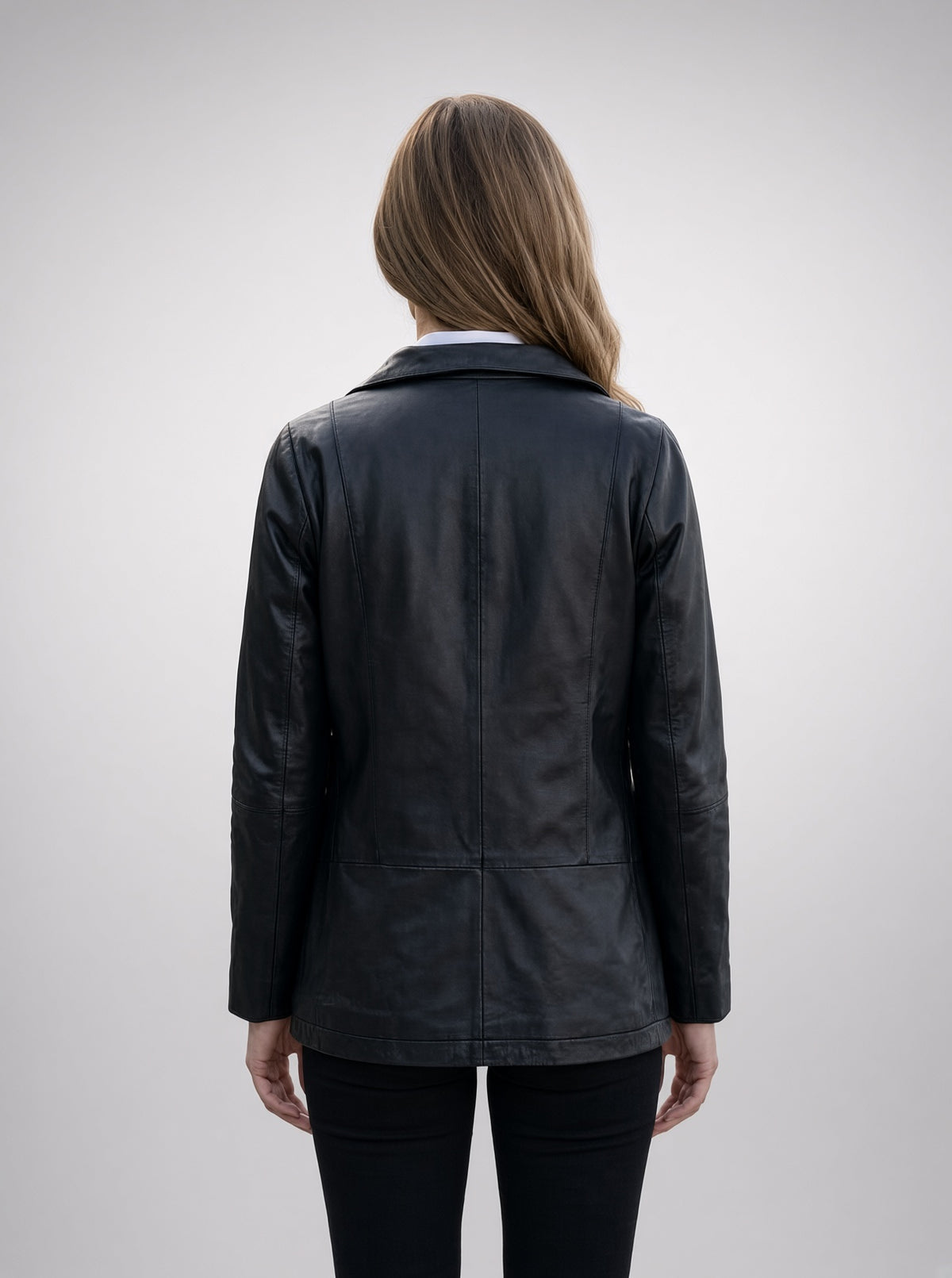 Lucy Casual Black Leather Jacket For Women