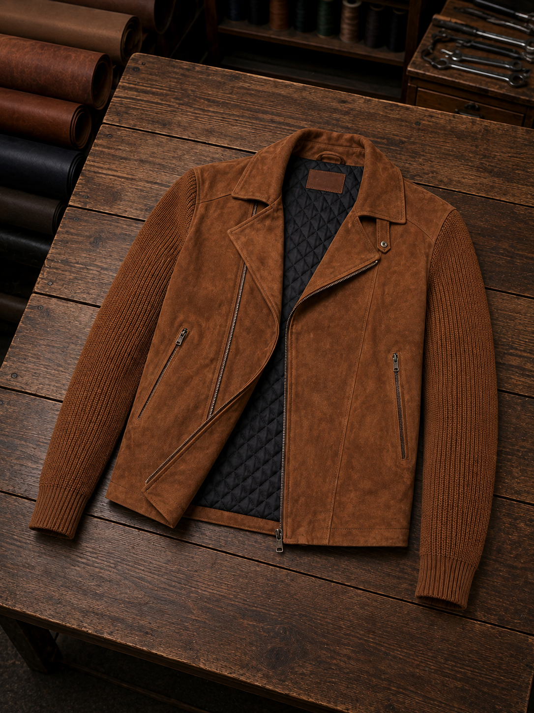 Marcus Brown Men's Suede Leather Jacket
