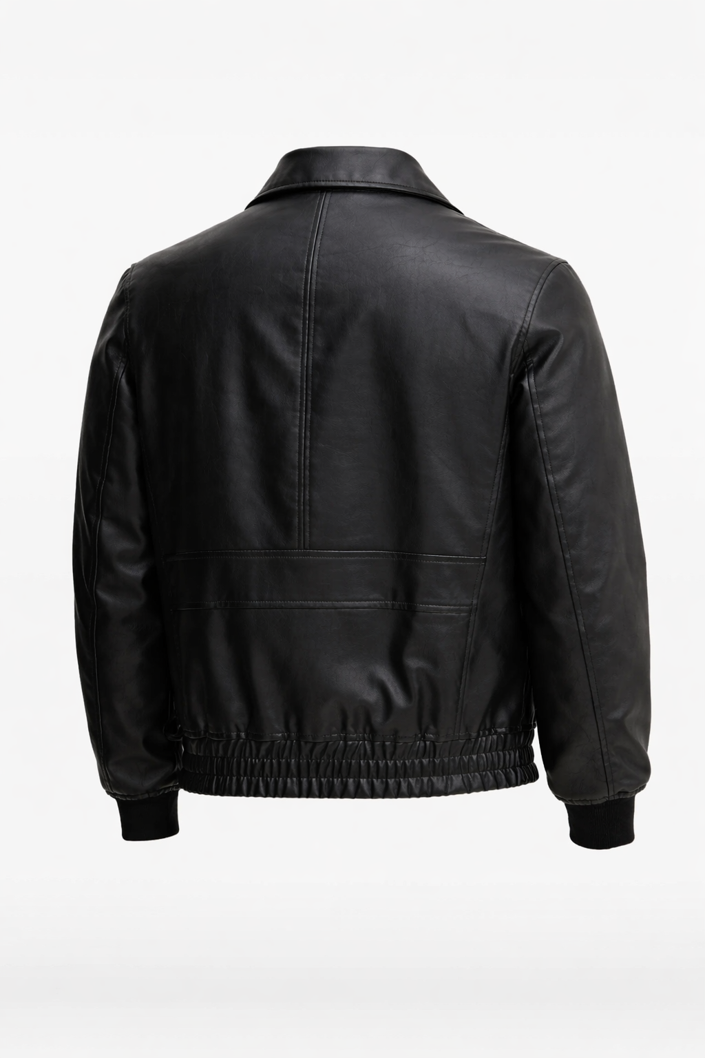 Men’s Black Classic Leather Bomber Jacket