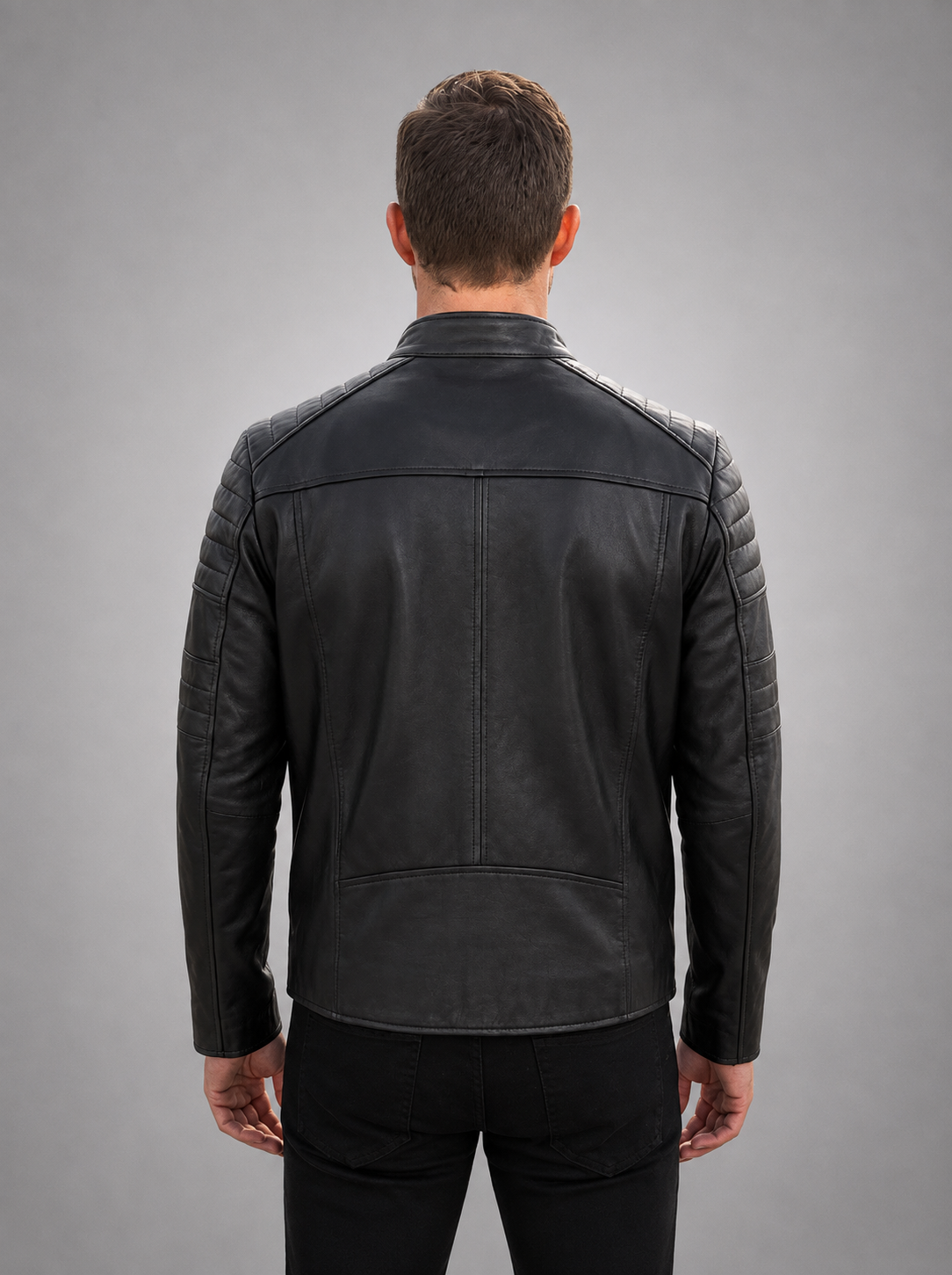 Morant Black Judge Collar Men's Leather Jacket