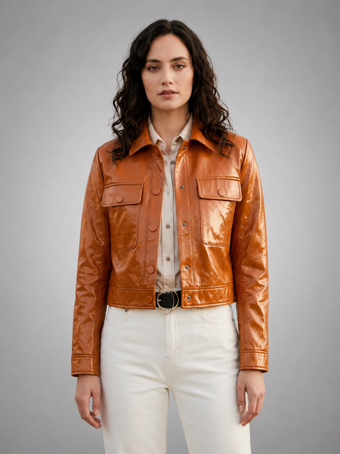 Women's Ten Brown Leather Jacket