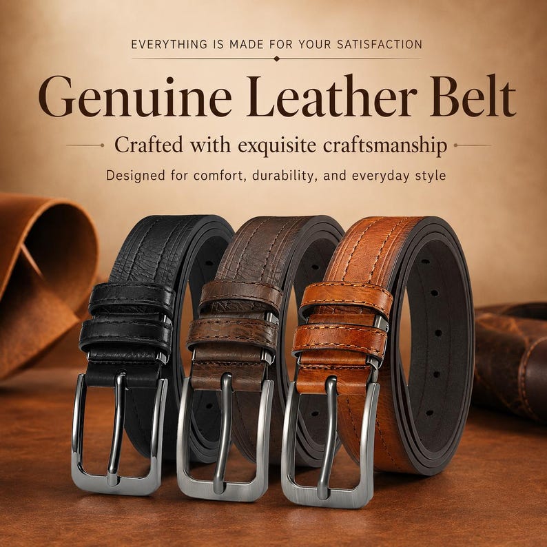 3 Pack Men’s Belt Set — Great value set for everyday
