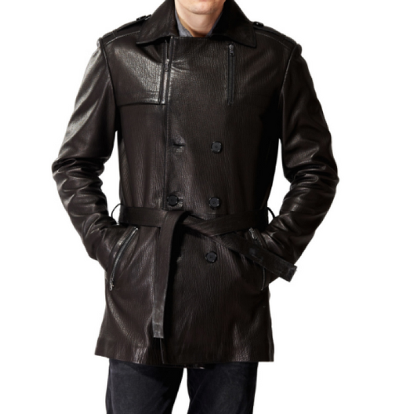 Bonno Brown Men's Leather Coat