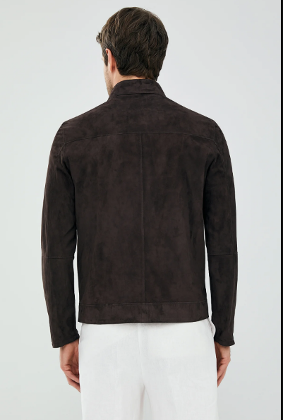 Carter Suede Brown  Leather Jacket For Men