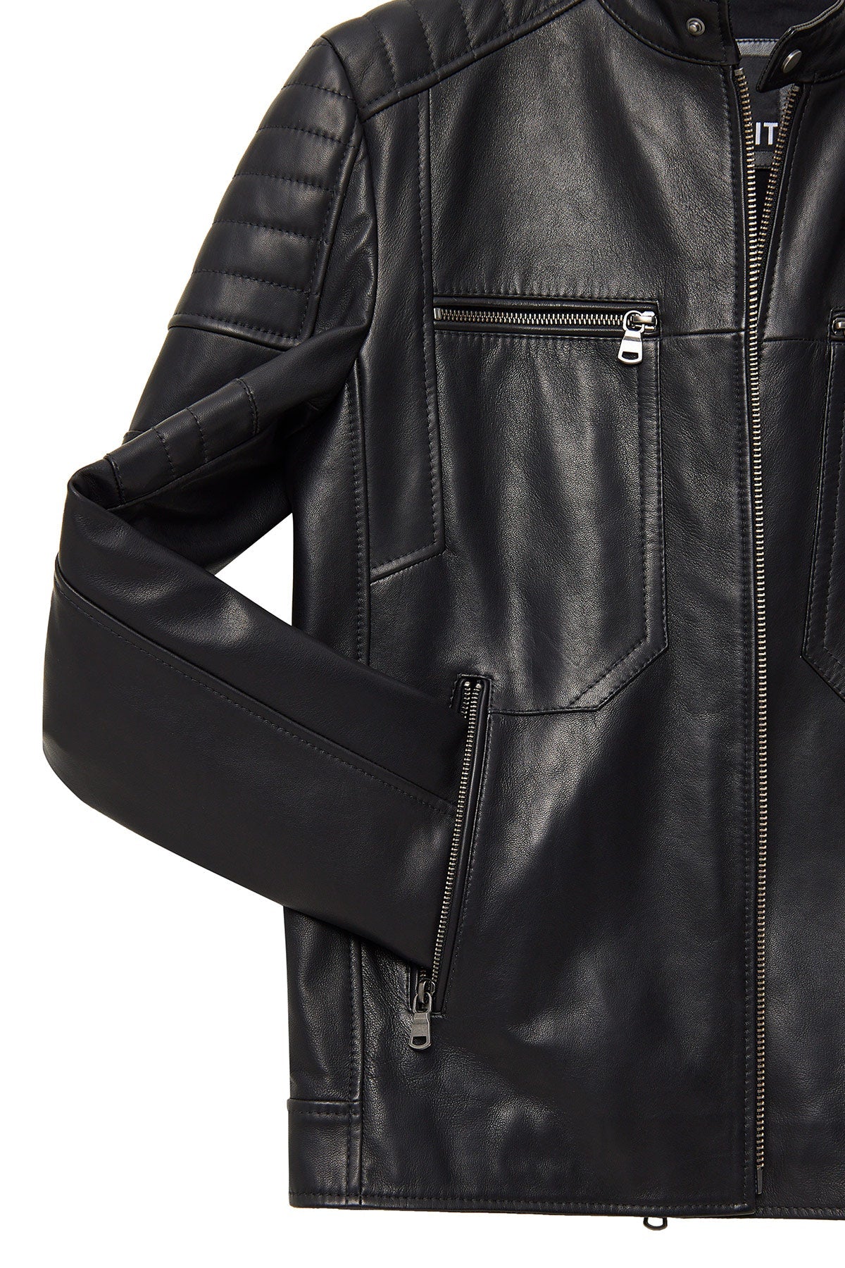 Morant Black Judge Collar Men's Leather Jacket