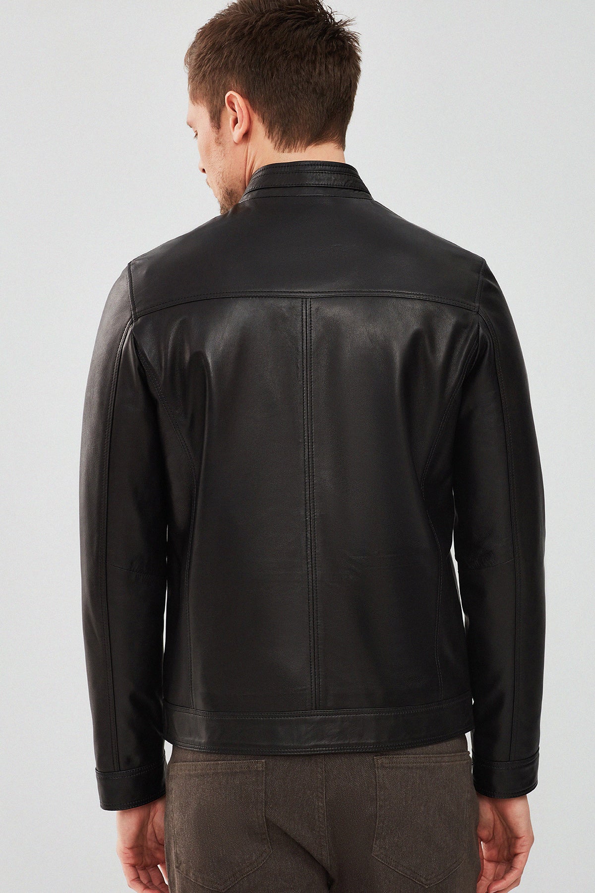 Black Felible Leather Jacket For Men