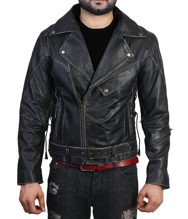 Brando Black Leather Jacket For Men