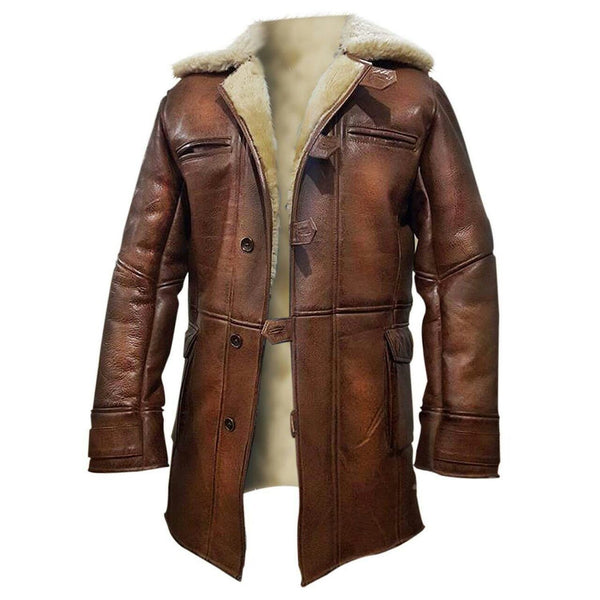 John Son Real Distressed Wax Brown Fur Leather Coat