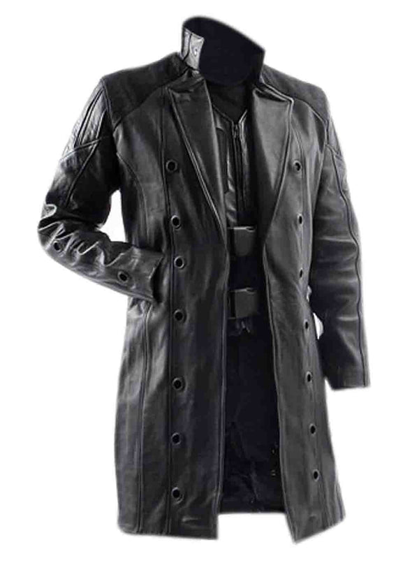 Exodus Black Leather Coat For Men
