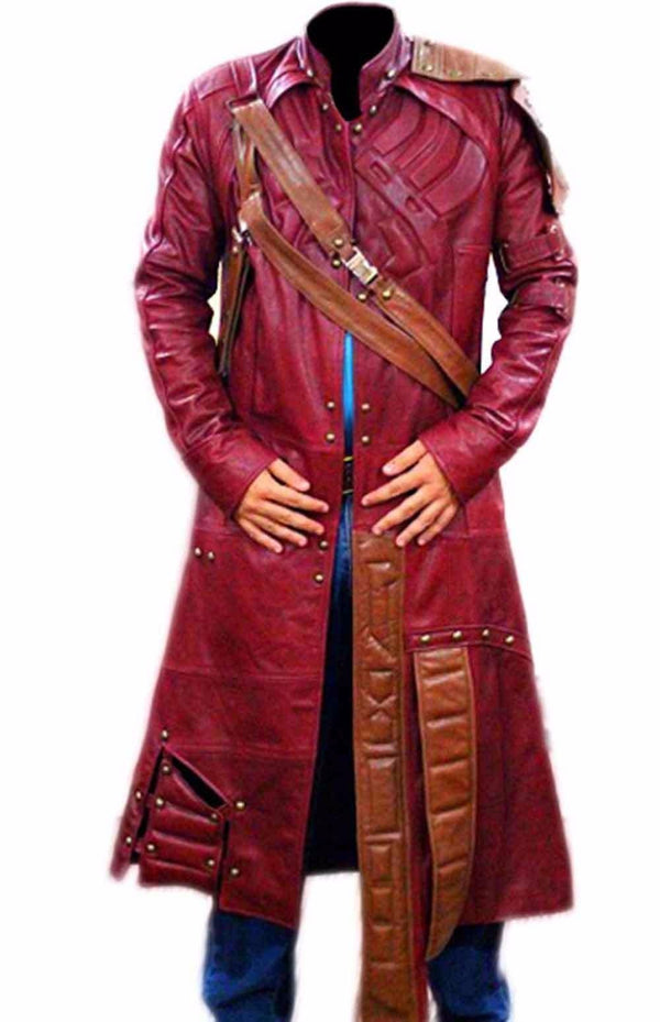 Galaxy Red Leather Coat For Men