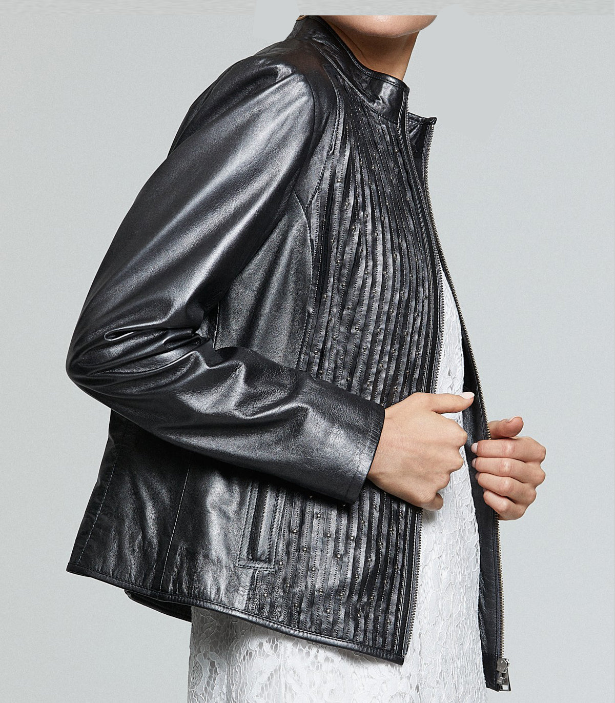 Black Lena Stylish Women's Leather Jacket