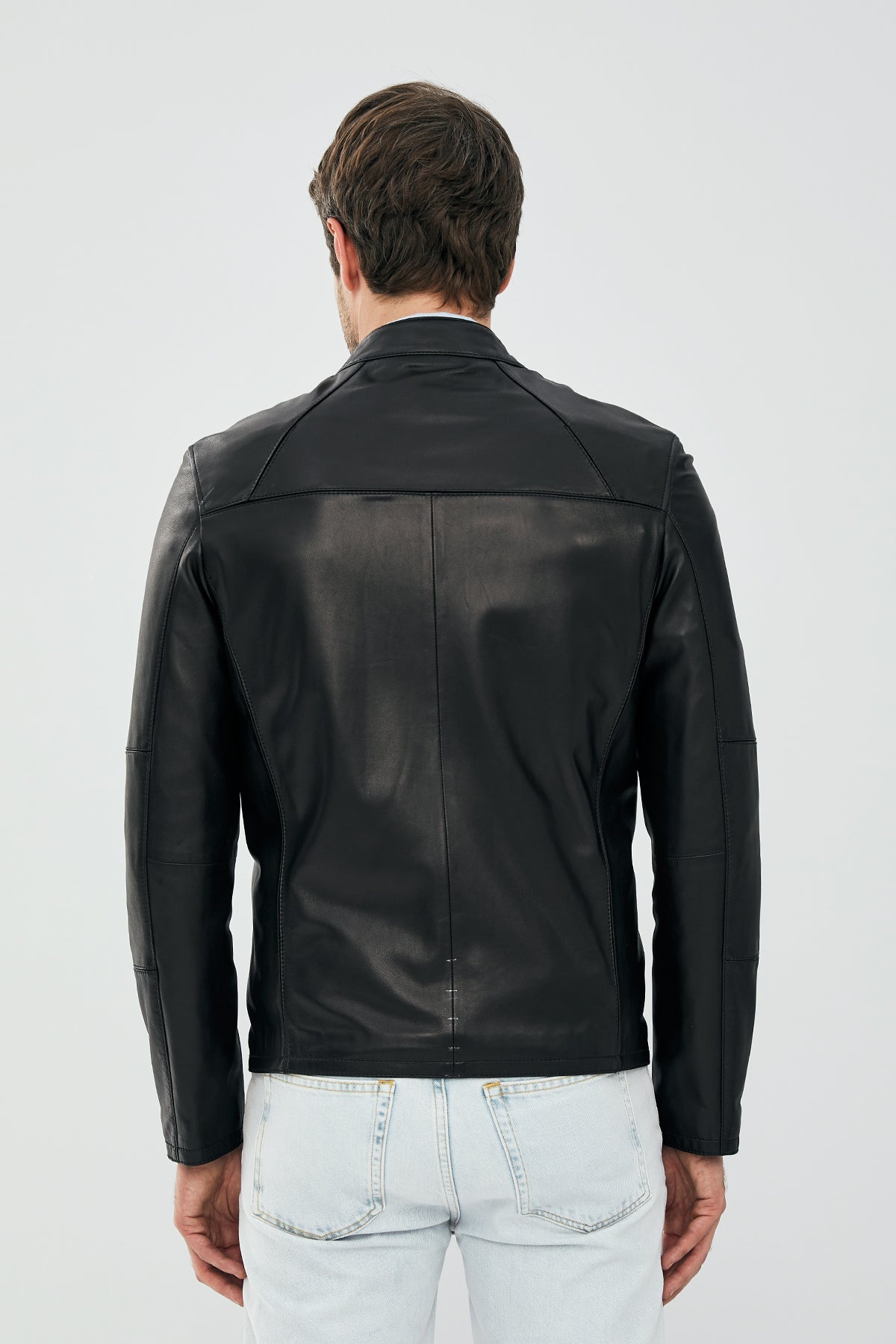 Neymar Black Short Slim-Fit Leather Jacket For Men