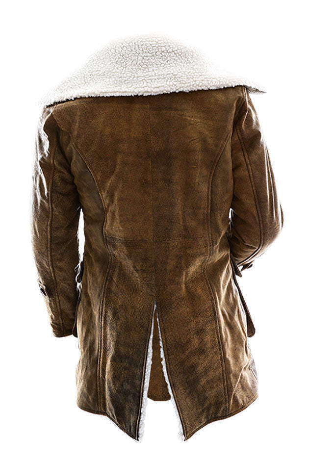 Bane Light Brown Fur Leather Jacket For Men