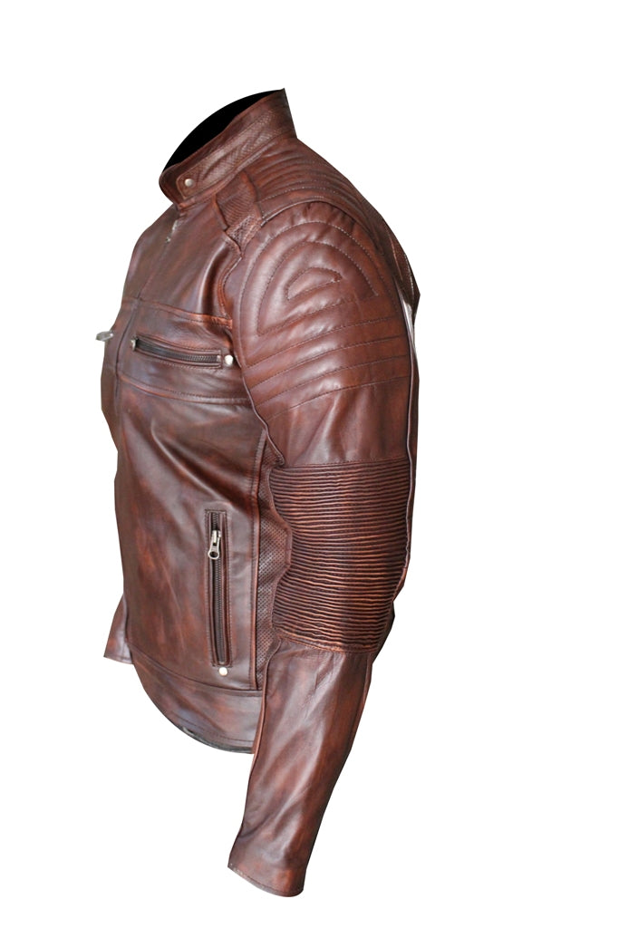 Cafe Racer stylish Brown leather jacket For Men