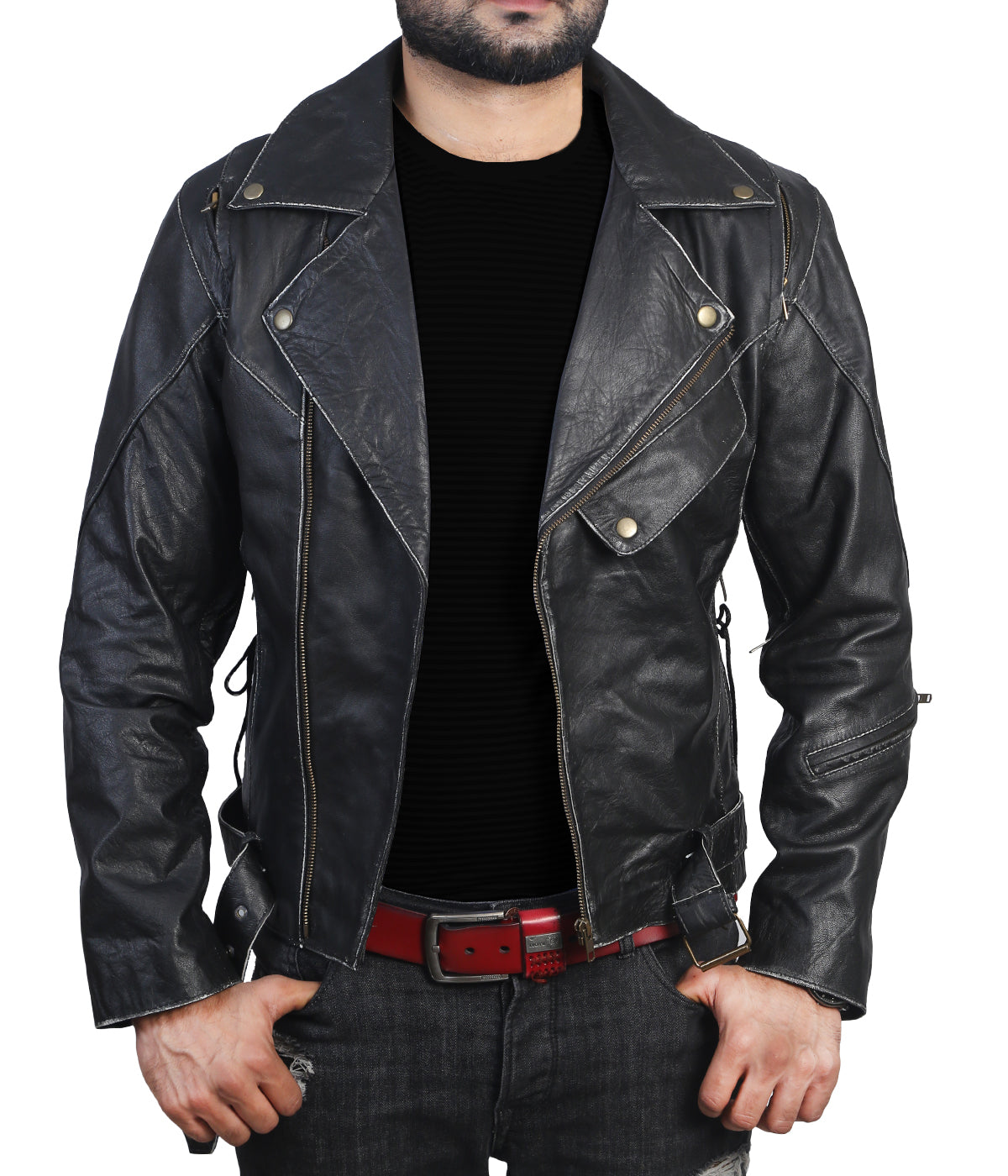 Brando Black Leather Jacket For Men