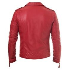 Prestige Biker Red Leather Jacket For Men