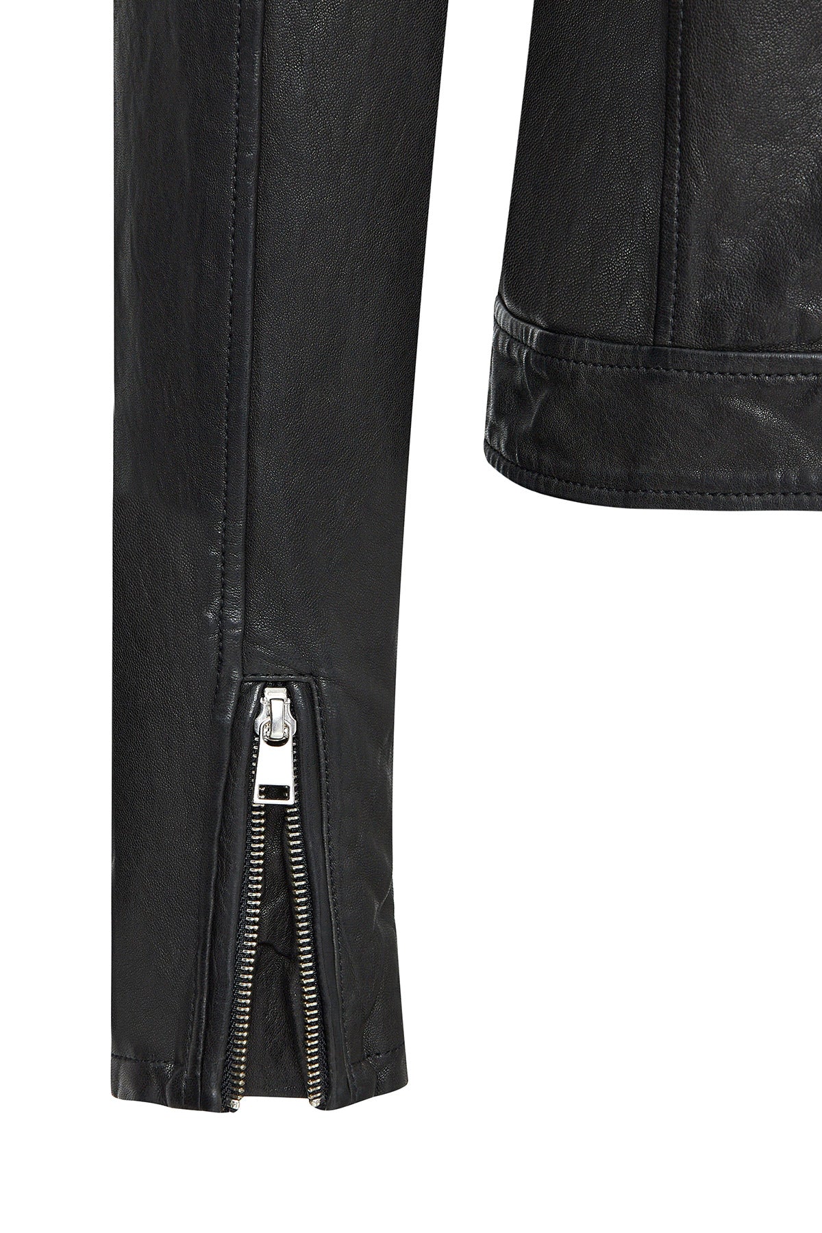 Blondy Double Breasted Black Leather Jacket For Women