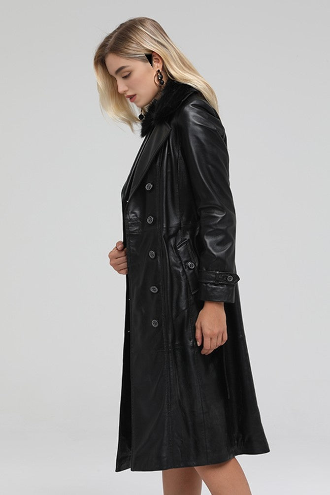 Black Brenda Long Coat For Women