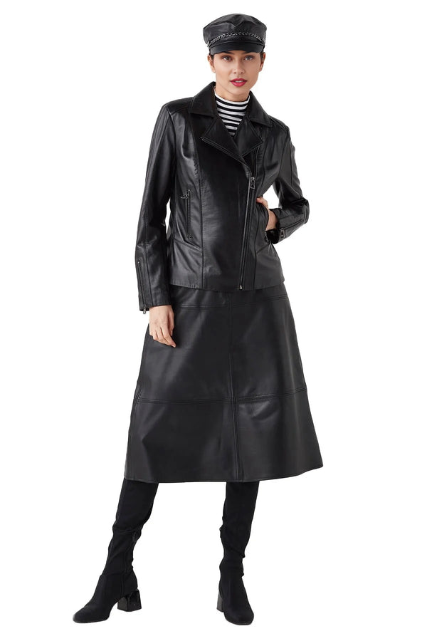 Eleanor Black Stylish Leather Jacket For Women