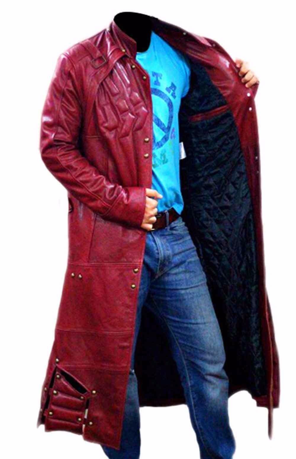 Galaxy Red Leather Coat For Men