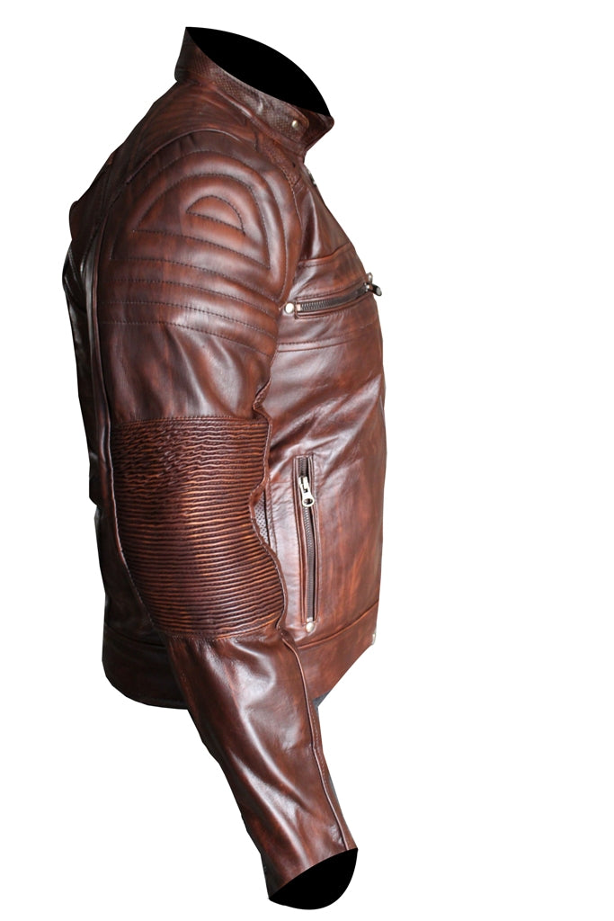 Cafe Racer stylish Brown leather jacket For Men