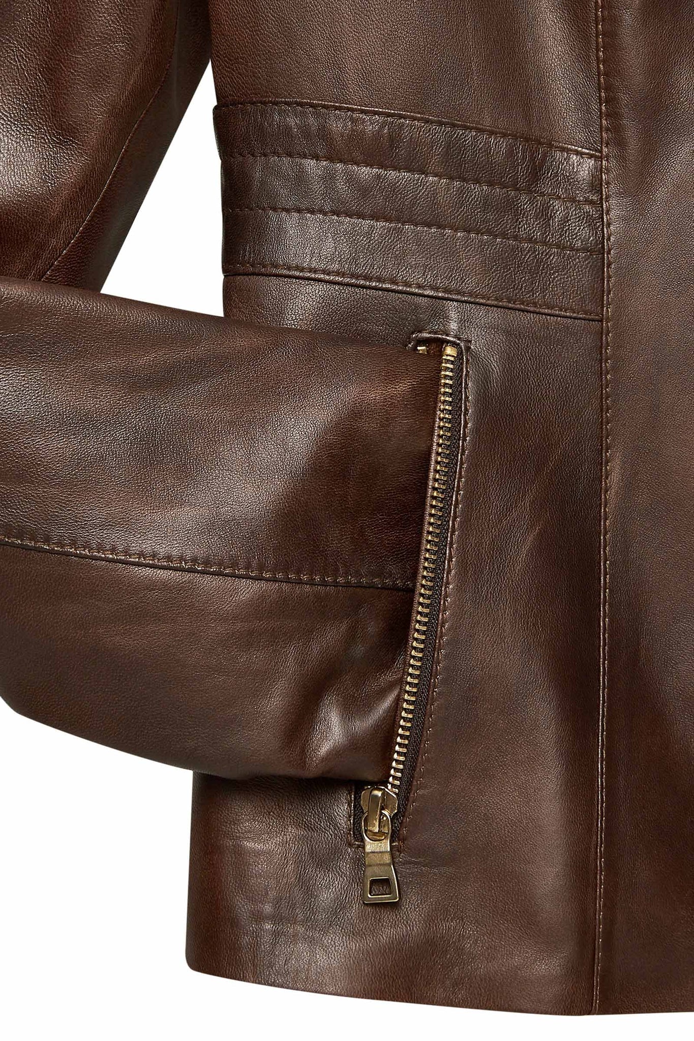 Lydia Women's Short Brown Leather Jacket
