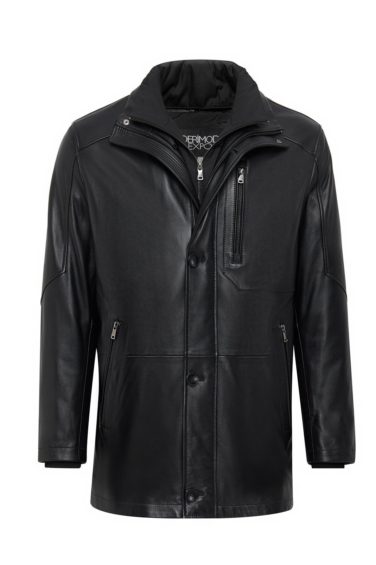 Men's Nathan Black Leather Coat