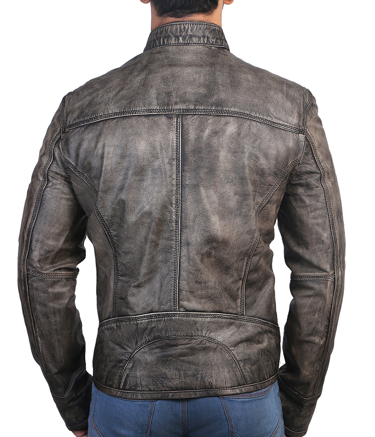 Antique Black Leather Jacket For Men