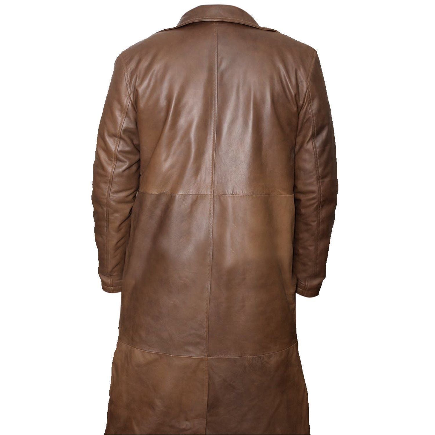 Orlando Waxed Brown Leather Coat For Men
