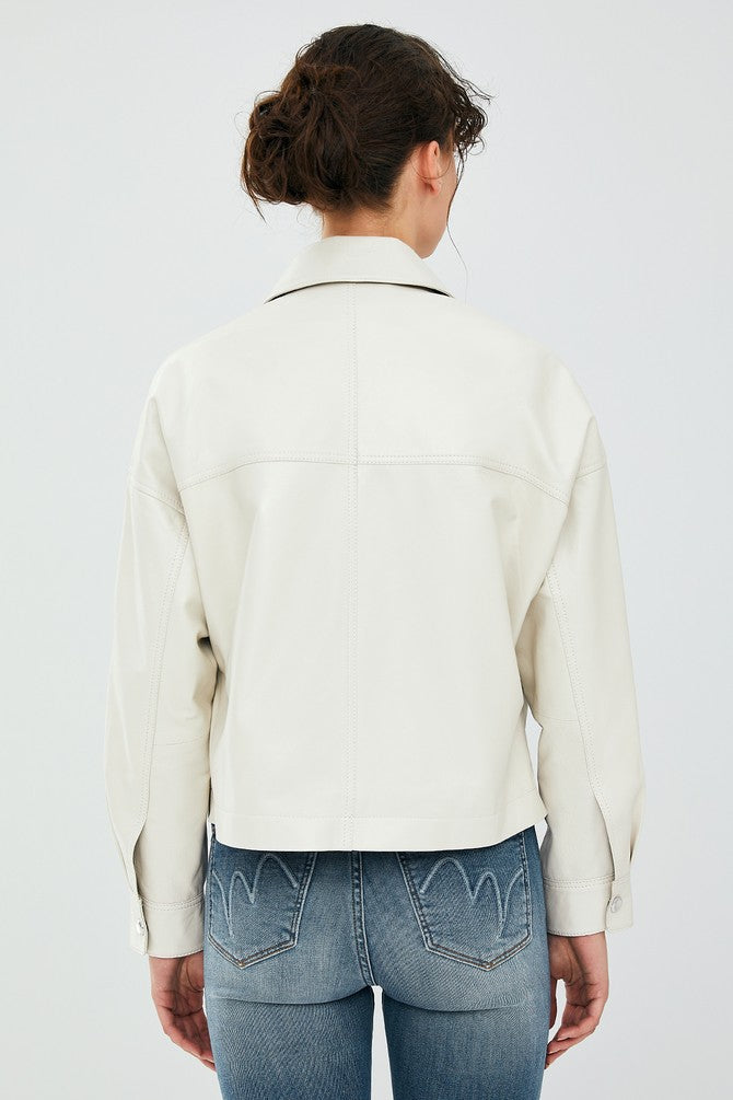 Chaser Box White Women Leather Jacket