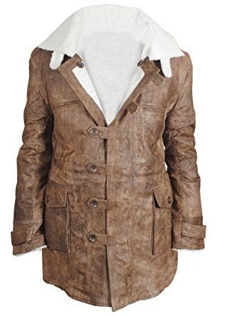 Bane Light Brown Fur Leather Jacket For Men