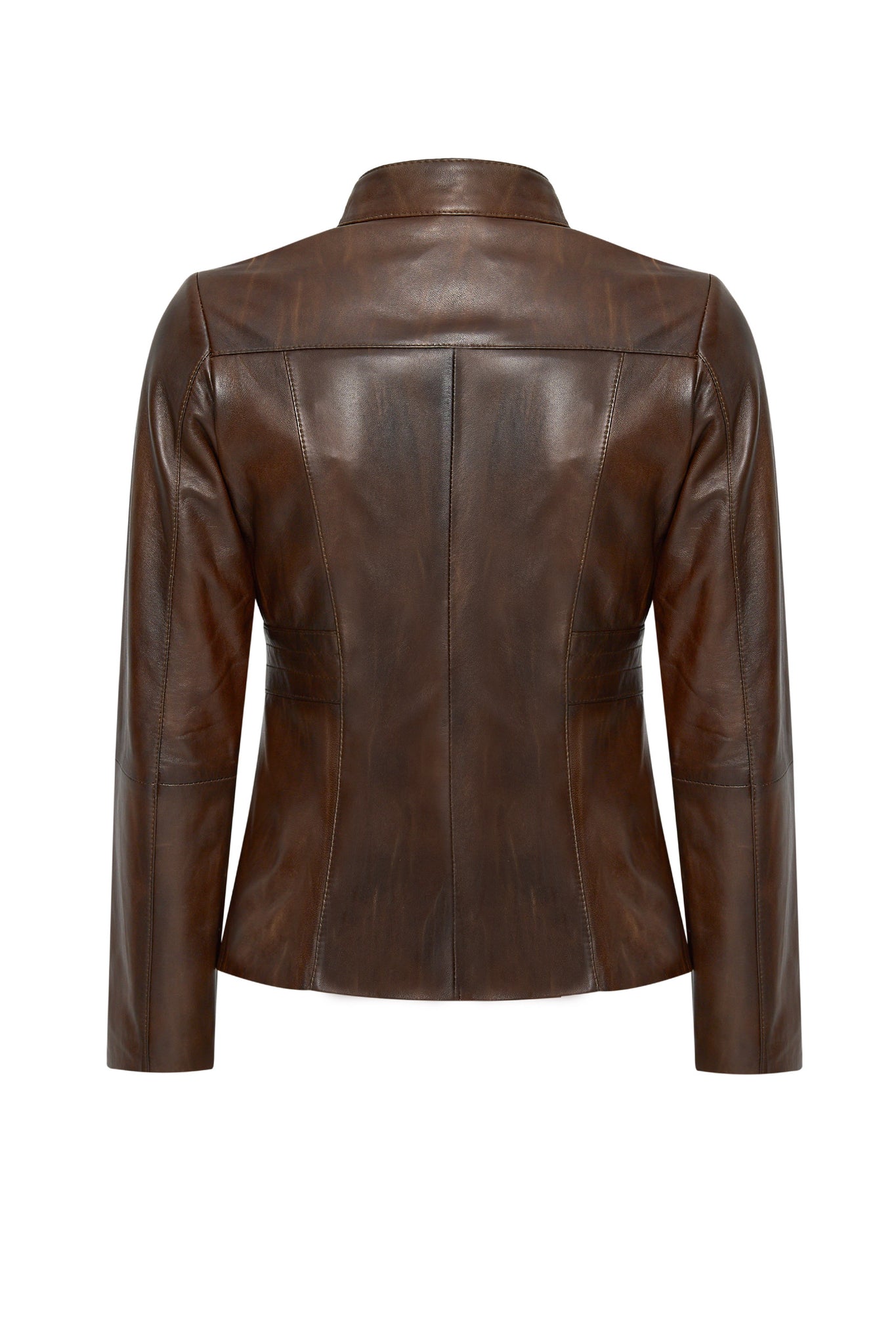 Lydia Women's Short Brown Leather Jacket
