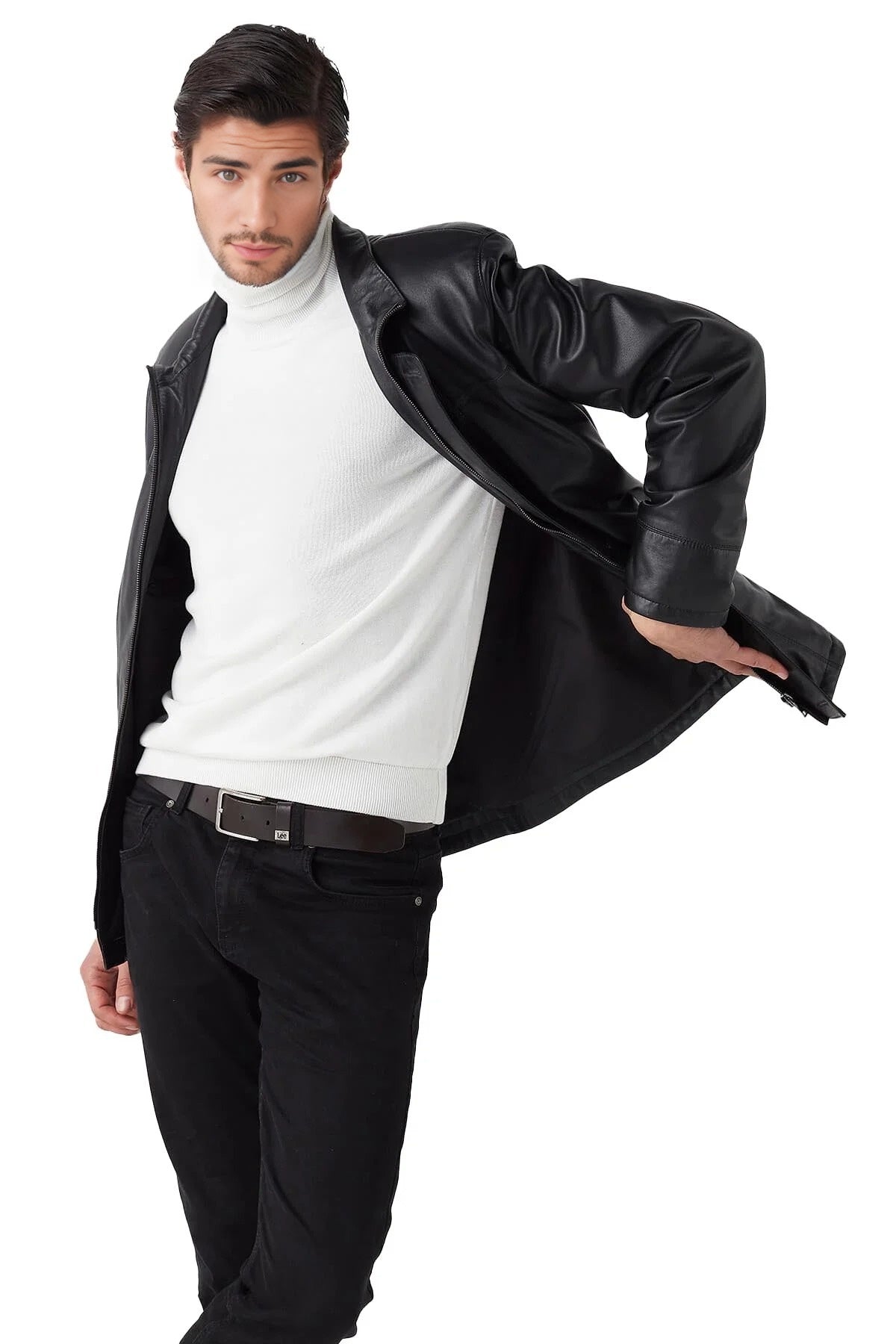 Chase Black Leather Jacket For Men
