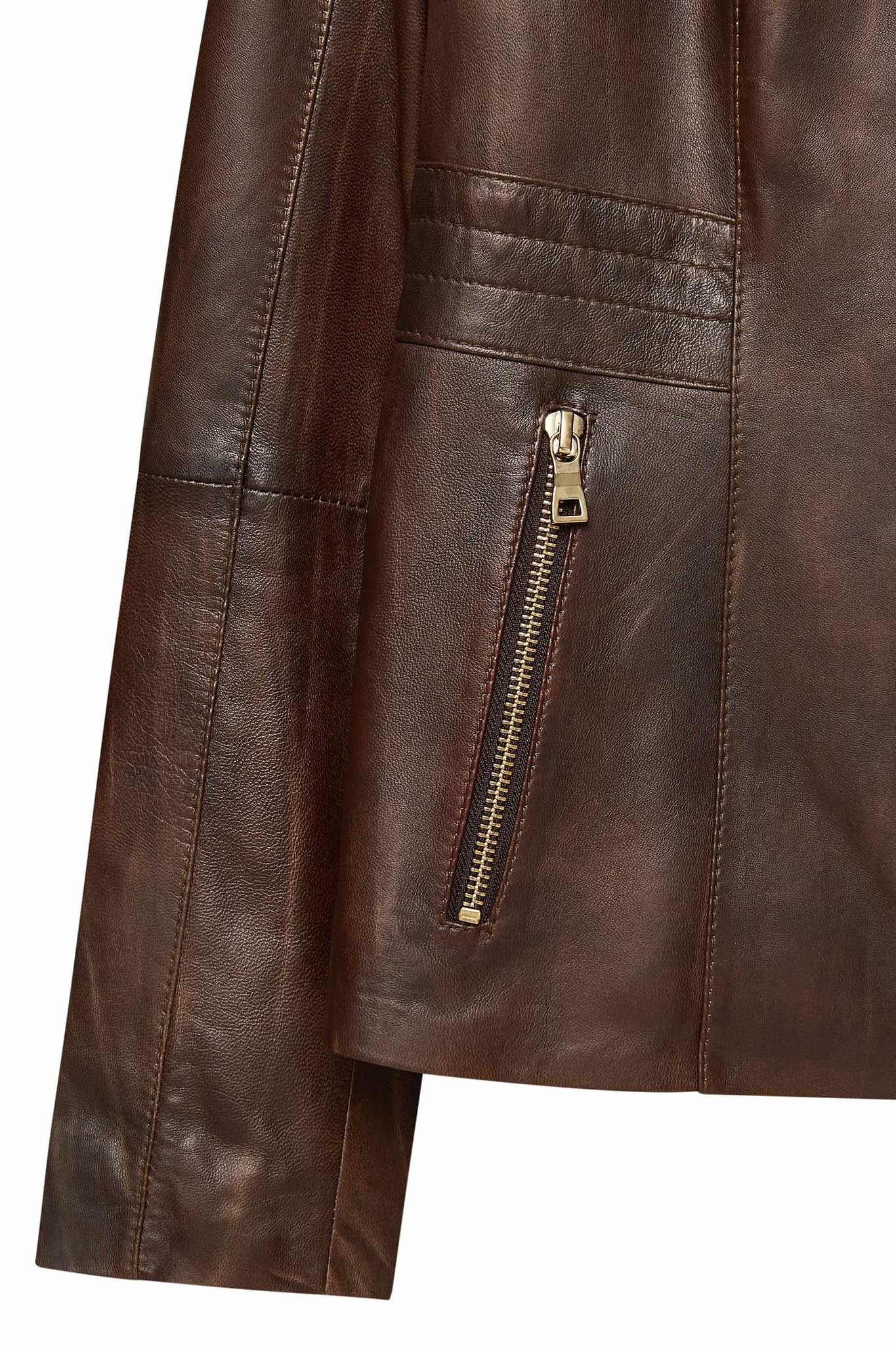 Lydia Women's Short Brown Leather Jacket