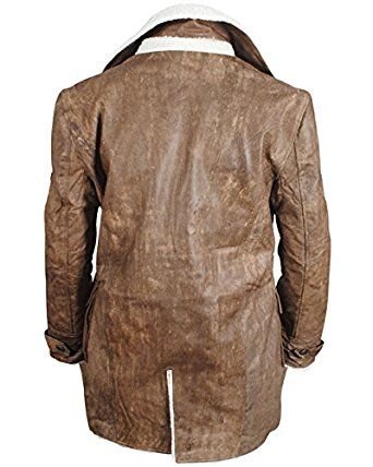 Bane Light Brown Fur Leather Jacket For Men