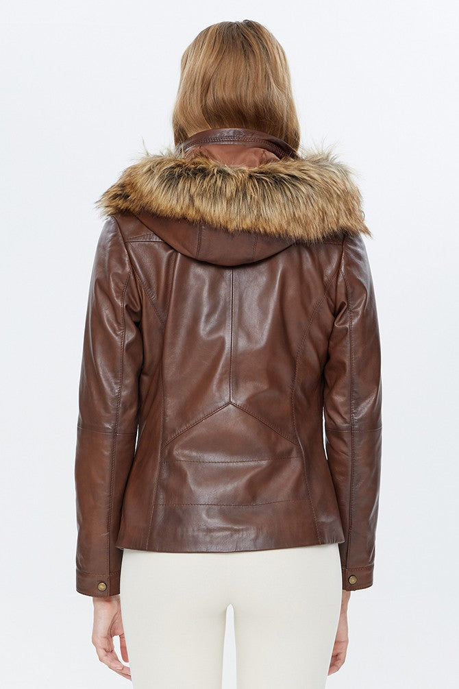 Women Brown Leather Jacket