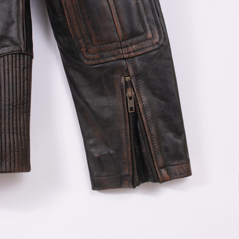 Motor Bike Distressed brown Leather Jacket For Men