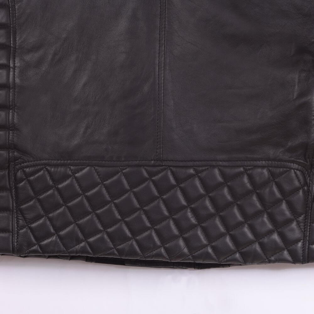 Black Quilted Men Leather Jacket